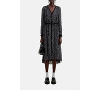 The Kooples Long Dress With Long Sleeves Black-ecru Talla: 38 | Vestidos Midi Outlet | Mujer | Blanco