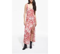 The Kooples Long Dress With Square Neckline Red / White Talla: 38 | Outlet | Mujer | Rojo