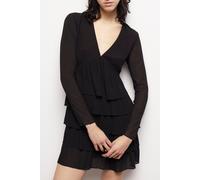 The Kooples Long Sleeve Dress With Short Pleated Skirt Black Talla: 40 | Mini Vestidos Outlet | Mujer | Negro