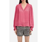The Kooples Long Sleeve V-neck Top With Frills Pink Talla: 38 | Blusas Outlet | Mujer | Rosa