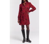 The Kooples Long-sleeved Short Dress W A Button-in High Neck Black - Red Talla: 40 | Blusón Outlet | Mujer | Negro