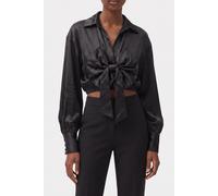 The Kooples Long-sleeved Short Top With Tie Black Talla: 36 | Manga Larga Outlet | Mujer | Negro