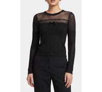 The Kooples Long-sleeved Sweater With Sheer Details Black Talla: 34 | Manga Larga Outlet | Mujer | Negro