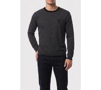 The Kooples Pull Col Rond A Rayures Detail Broderie Black / White Talla: M | Jerséis Outlet | Hombre | Negro