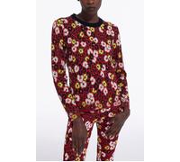 The Kooples Pull Col Rond En Jacquard Fleurie Dark Red Talla: 36 | Sudaderas con Capucha Outlet | Mujer | Rojo