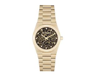 The Kooples - Reloj Leopard - Cuarzo movimiento del reloj - Ancho de la caja: 36 mm - Acero inoxidable - 5 ATM, Gold - Black, one size