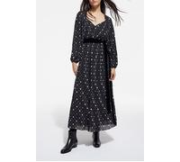 The Kooples Robe Longue Plissee Polka Dots Black Velvet Ceinture Black-e Talla: 34 | Vestidos maxi Outlet | Mujer | Negro