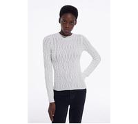 The Kooples Round-neck Cable Wool Sweater White Talla: 34 | Jerséis de Punto Outlet | Mujer | Blanco