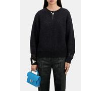 The Kooples Round Neck Sweater In Pearl And Pointelle Rib Black Talla: 38 | Jerséis de Punto Outlet | Mujer | Blanco