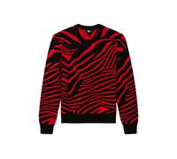 The Kooples Round-neck Sweater In Zeber Jacquard Black - Red Talla: L | Outlet | Hombre | Negro
