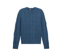The Kooples Round Neck Sweater With Cable Pattern Blue Petrol Talla: S | Chalecos Outlet | Hombre | Azul