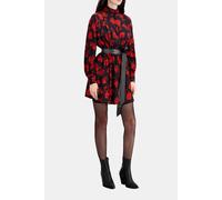 The Kooples Short Dress With Buttoned Pleated High Neck Black-red Talla: 38 | Mini Vestidos Outlet | Mujer | Blanco