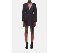 The Kooples Short Dress With Long Sleeves, V-neck, And Lace Inlay Black Talla: 36 | Mini Vestidos Outlet | Mujer | Negro