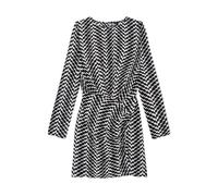 The Kooples Short Long-sleeved Print Zig Zag Dress Black White Talla: 34 | Outlet | Mujer | Negro