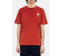 The Kooples Short-sleeved T-shirt With Palm Tree Embroidery Red Brique Talla: S | Camisetas Básicas Outlet | Hombre | Rojo