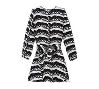 The Kooples Short Tied Dress With Long Sleeves Black / White Talla: 38 | Mini Vestidos Outlet | Mujer | Negro