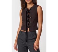The Kooples Sleeveless Top With Velvet Lace-up Black Talla: 34 | Camisetas Outlet | Mujer | Negro