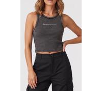 The Kooples Tank Top With Embroidered Text Black Washed Talla: 38 | Camisetas de Tirantes Outlet | Mujer | Negro