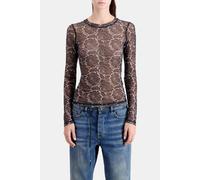 The Kooples Top En Mesh Avec Print All Over Snake Black Talla: 38 | Blusas Outlet | Mujer | Negro