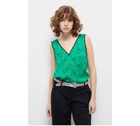 The Kooples Top Sans Manches Details Dentelles Green Talla: 36 | Camisetas de Tirantes Outlet | Mujer | Verde