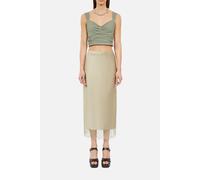 The Kooples Top With Balcony And Zippered Strap Kaki Grey Talla: 34 | Faldas Midi Outlet | Mujer | Gris