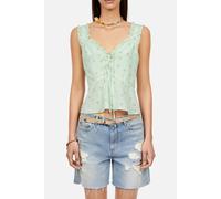 The Kooples Top With Straps And Ruffles Green Talla: 38 | Camisetas de Tirantes Outlet | Mujer | Verde