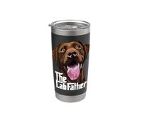 The Lab Father Brown Labrador Chocolate Retriever Dad Dog Vaso térmico de acero inoxidable de doble pared