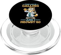 The Lab Is Calling and I Meowst Go Científico Nerd PopSockets PopGrip para MagSafe