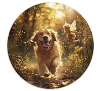 The Labrador 1000p Rompecabezas Redondo Adultos-Niños Los animaless Haustiers Cute Circular Puzzle Niños: Familia Juego Impossible Habilidad Familiar 1000pcs (67.5x67.5cm)
