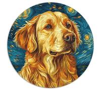 The Labrador Rompecabezas Redondo 1000p Adultos-Niños Los animaless Haustiers Cute Circular Puzzle Niños: Juegos Edugatoivos TaHaustiere Portátil Juguete Edugatoivo 1000pcs (67.5x67.5cm)