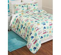 The Lakeside Collection Retro Glamping Lifestyle - Juego de edredón de Cama matrimonial/Queen con 2 Fundas de Almohada King