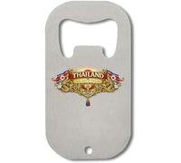The Land of Smiles Emblem - Abrebotellas de acero inoxidable, color plateado