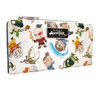 The Last Avatar Airbender Toph Zuko Sokka Chibi Cartera/Billetera Doble con Bolsillo para Monedas & Porta Tarjetas, Blanco