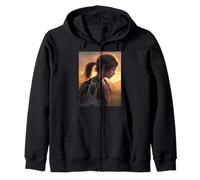 The Last of Us Ellie and Joel Water Color Painting Portraits Sudadera con Capucha