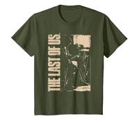 The Last of Us Ellie with Guitar Edgy Video Game Camiseta, Niños, Verde Oliva, 4 años