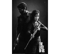 The Last Of Us Póster con diseño de colour blanco y negro de retratos - Póster (61 cm x 91,5 cm) gran formato + 2 pcs Negro de póster con diseño de tiras con gancho para colgar