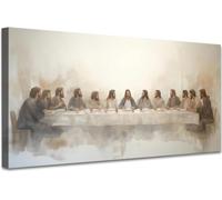 The Last Supper Canvas Wall Art for Dining Room Modern Christian Jesus Art Religious Picture for Decoración de sala de estar(50x100cm/Inner frame)