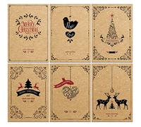 The Lazy Panda Card Company: 36 tarjetas navideñas recicladas, modernas y marrones