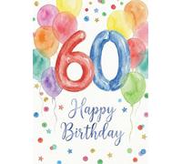 the lazy panda card company 60 tarjetas de cumpleaños tamaño XXL A4 - Tarjeta gigante para 60 cumpleaños - Tarjeta grande para escribir - Premium 300 g/m² - con sobre, fabricada en Alemania (60