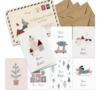the lazy panda card company Juego de 30 tarjetas de Navidad con sobre - en italiano - A6 plegables tarjetas de felicitación navideñas