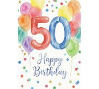 the lazy panda card company Tarjeta de 50º cumpleaños tamaño XXL A4 - Tarjeta gigante de felicitación de cumpleaños - Tarjeta grande para escribir - Premium 300 g/m² - con sobre, fabricada en Alemania