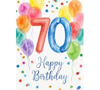 the lazy panda card company Tarjeta de cumpleaños XXL 70 A4 - Tarjeta gigante para 70 cumpleaños - Tarjeta grande para escribir - Premium 300 g/m² - con sobre, fabricada en Alemania (70 cumpleaños)