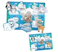The Learning Journey My First Lift & Learn - Rompecabezas de bandeja Artic de 7 piezas | Rompecabezas educativo para niños de 2 a 5 años, blanco, azul, gris, negro