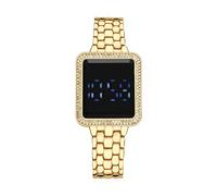The LED Display Touchs - Reloj electrónico para mujer, pantalla grande, relojes de ferrocarril para hombre, dorado, One Size