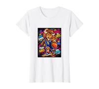 The Legend Basketball Player Graffiti Graphic Art Camiseta gráfica económica, Mujer, Blanco, XL
