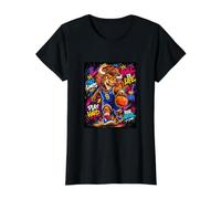The Legend Basketball Player Graffiti Graphic Art Camiseta gráfica económica, Mujer, Negro, XS