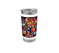 The Legend Basketball Player Graffiti Graphic Art Vaso térmico de acero inoxidable de doble pared