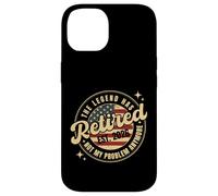 The Legend Has Retired 2026 Not My Problem Anymore Bandera de Estados Unidos Carcasa para iPhone 14