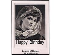 The Legend of Bigfoot: 16x9 Widescreen TV: Greeting Card: Happy Birthday