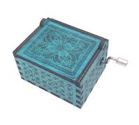 The Legend of Zelda - Caja de música con manivela de madera tallada para Joue Zelda Song of Storms from Ocarina of Time, color azul